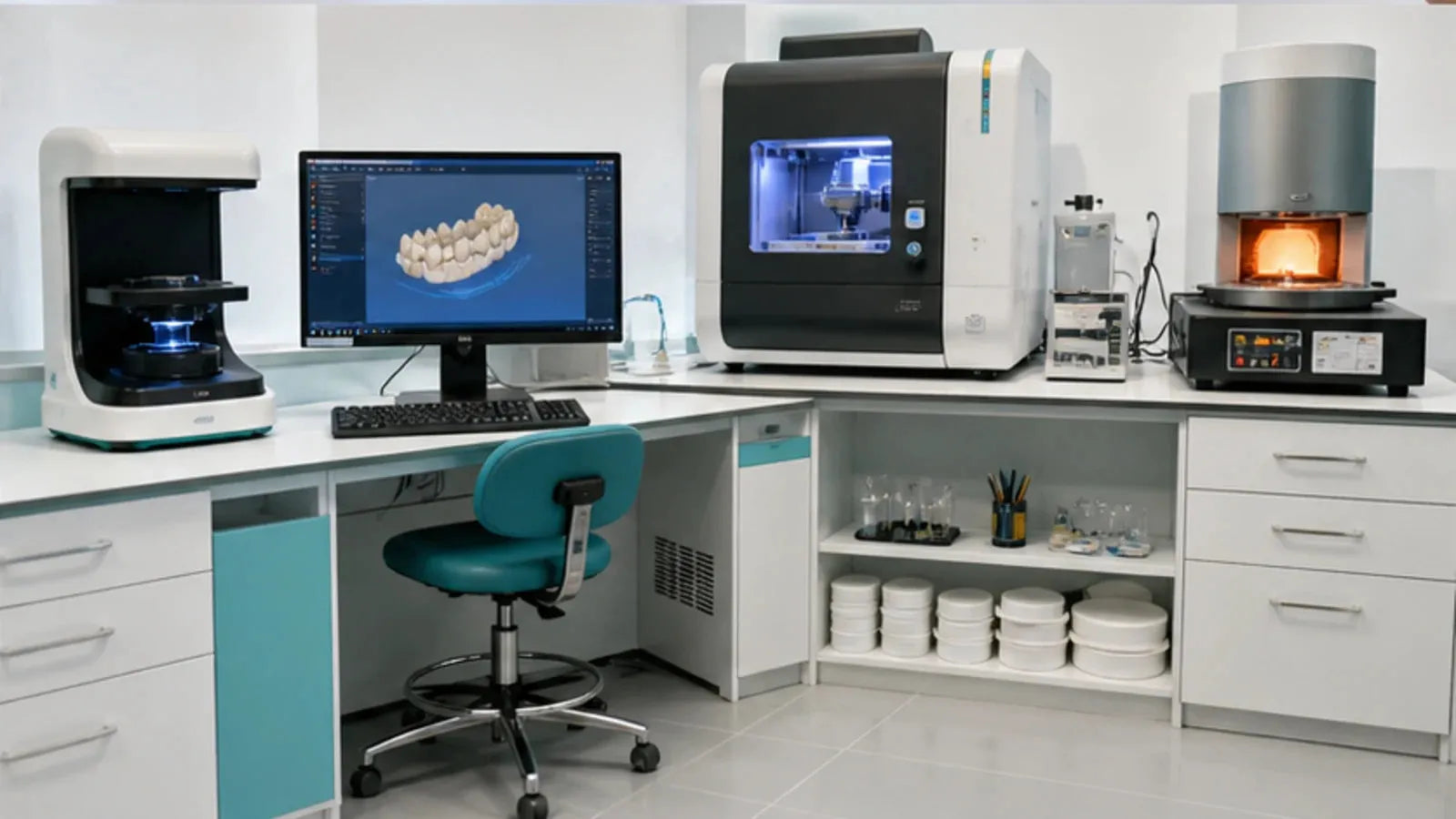 Laboratorio CAD/CAM con horno de sinterización dental para zirconia