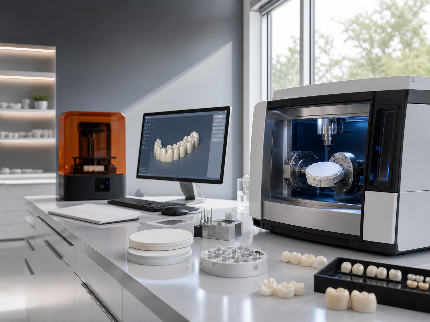 Laboratorio digital con impresión 3D, diseño CAD y producción de restauraciones