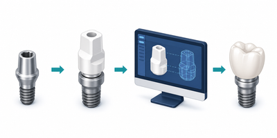 Cadena de compatibilidad entre implante, scan body, librería CAD y laboratorio