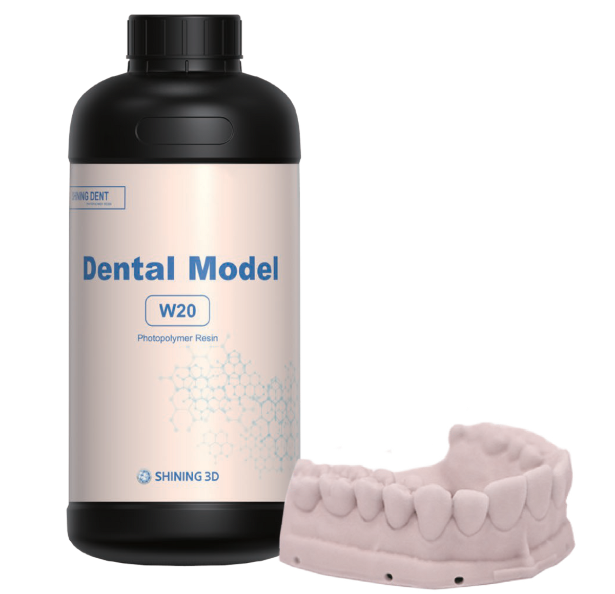 SHINING 3D W20 — Resina dental lavable con agua 1 kg