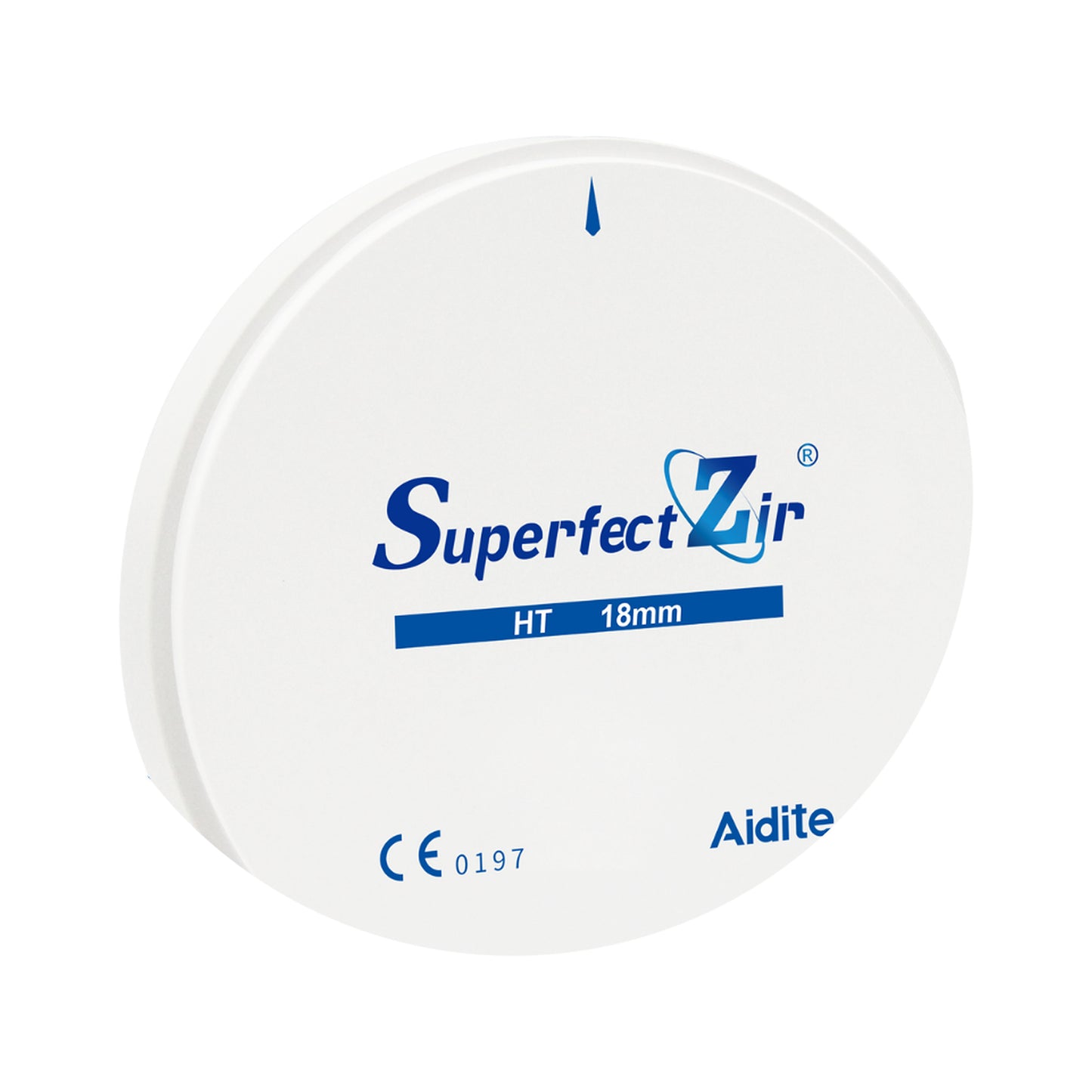 Aidite SuperfectZir — Zirconia dental — vista principal sobre fondo blanco