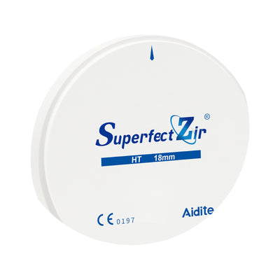 Aidite SuperfectZir — Zirconia dental — vista principal sobre fondo blanco