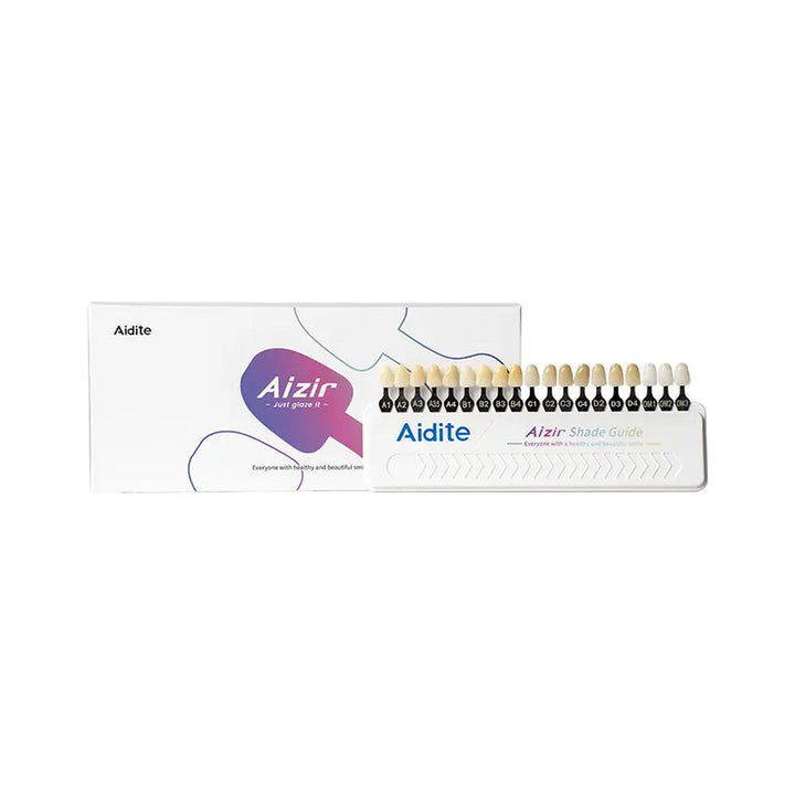Guía de Colores AiZir — Shade Guide para Zirconia Dental — vista principal sobre fondo blanco