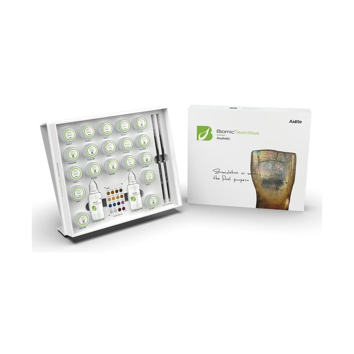 Biomic Stain/Glaze — Tintes y Glaseado para Cerámica Dental — vista principal sobre fondo blanco