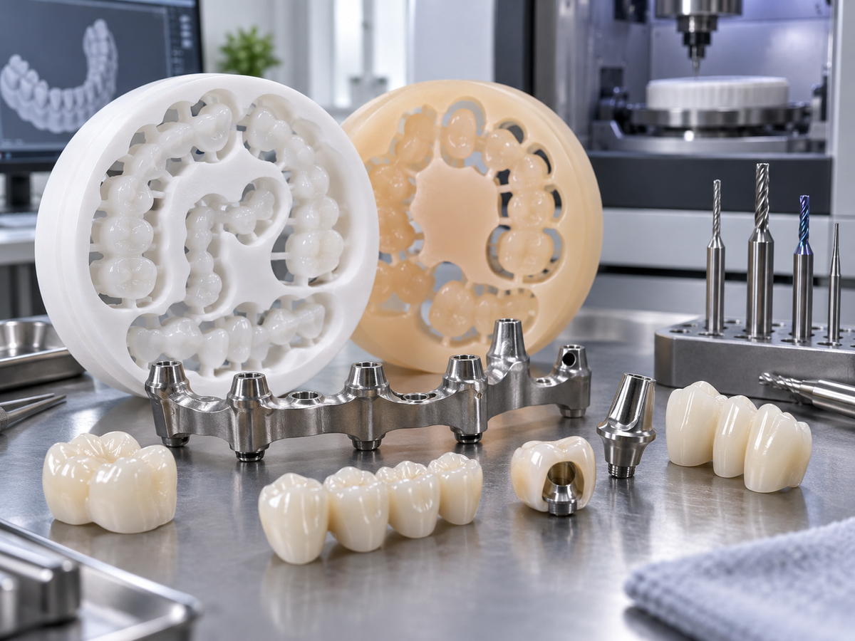 Resultados de fresado en zirconia, PMMA y titanio — Liu Smile